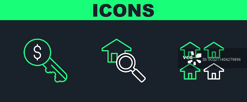 房地产租赁钥匙和房屋搜索图片素材