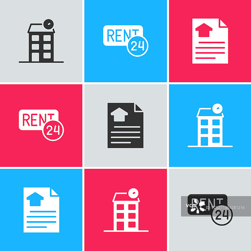 房屋租赁和合同图标图片素材