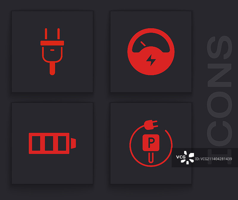 充电停车电动汽车充电插头组合图片素材