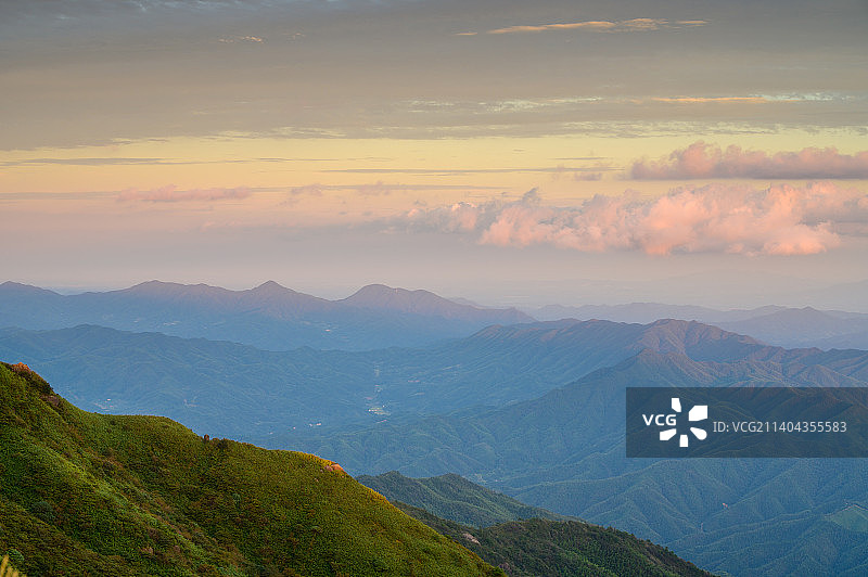 大围山的晚霞图片素材
