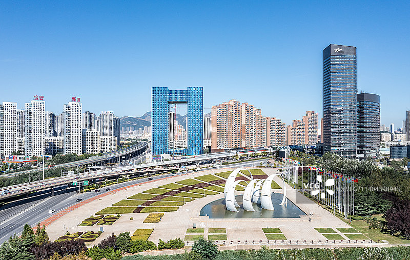 航拍大连金普新区图片素材