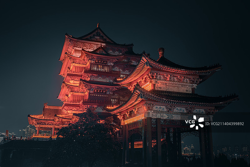 滕王阁夜景图片素材