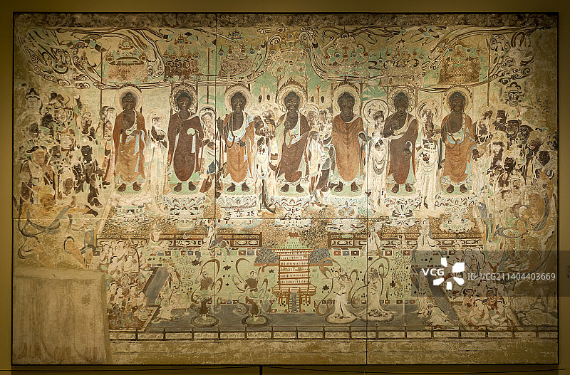 中国工艺美术馆-丝路丹青-药师七佛-莫高窟-第220窟图片素材