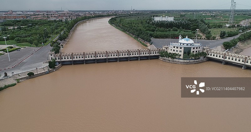 万里黄河第一闸 ：黄河三盛公国家水利风景区图片素材