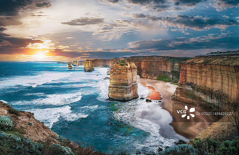 澳大利亚墨尔本十二门徒石柱图片素材