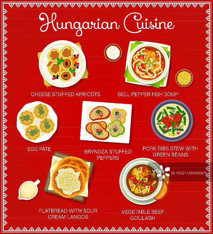 匈牙利美食餐厅菜谱设计图片素材
