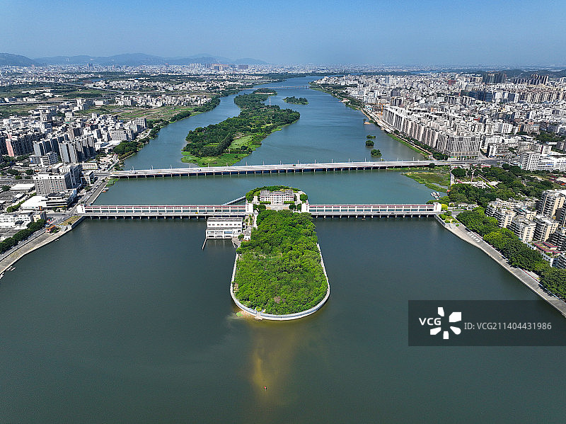 广东省汕头市澄海区红头船公园航拍图片素材