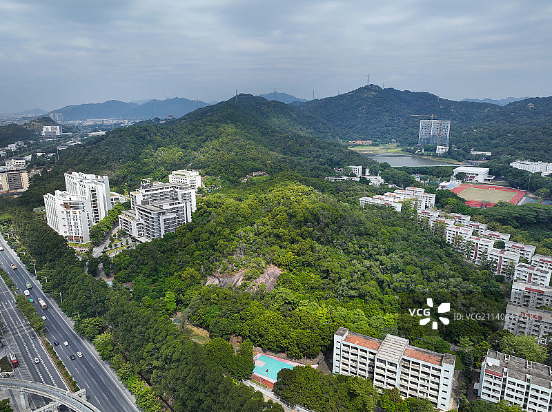 广东省汕头市金平区汕头大学航拍图片素材