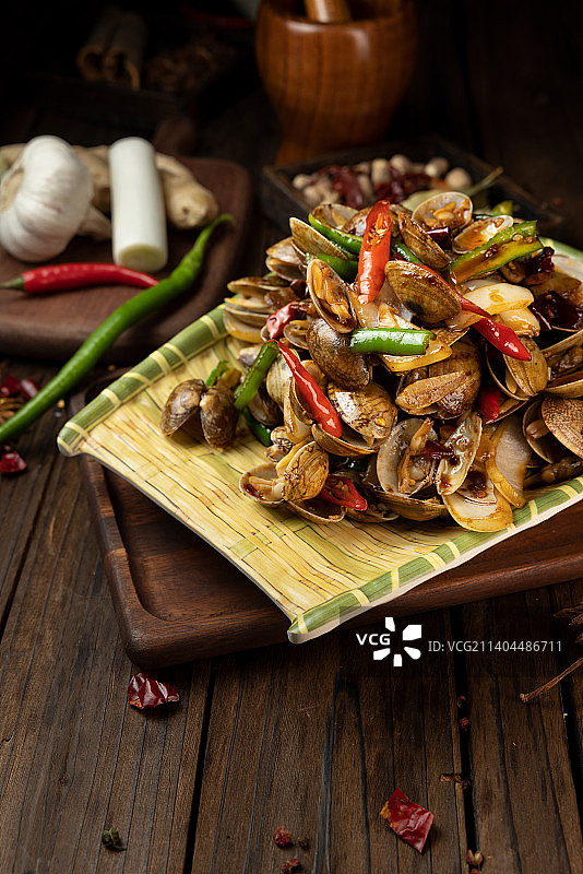 辣炒花蛤图片素材