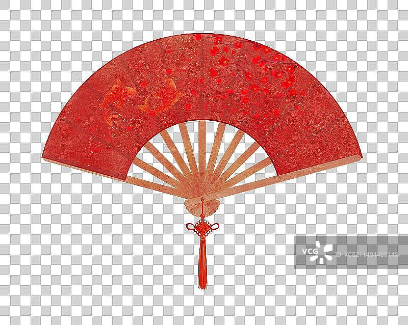 传统节日新年春节过年喜庆元素扇子折扇图片素材