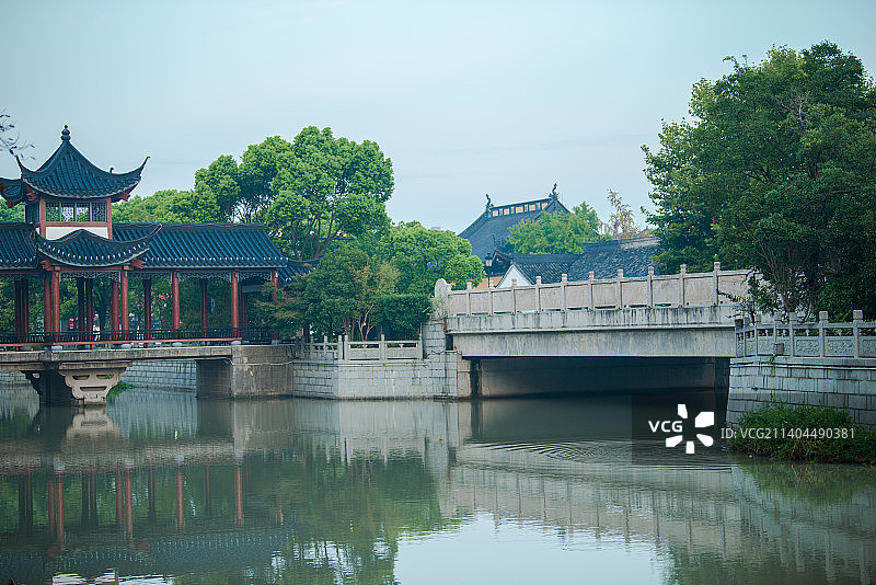 海盐，浙江海边小城，绮园，天宁寺，古海塘图片素材