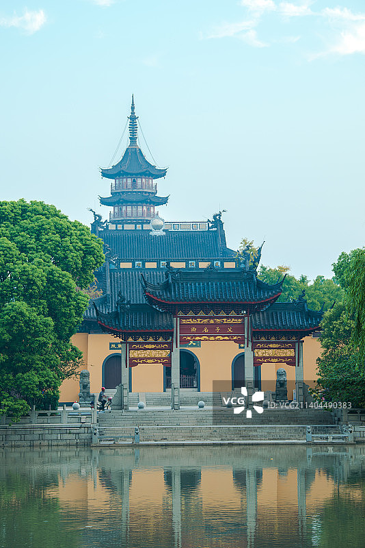 海盐，浙江海边小城，绮园，天宁寺，古海塘图片素材