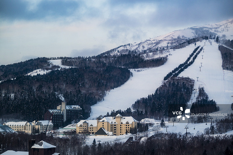 日本北海道农村乡野冬季风光图片素材