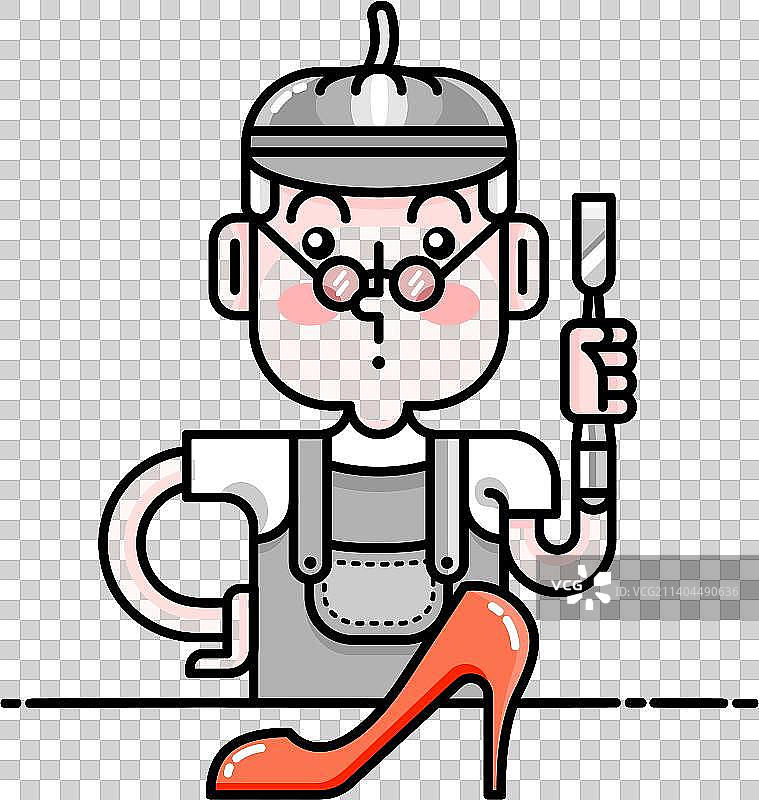 鞋匠爷爷大叔高跟鞋修理工图片素材