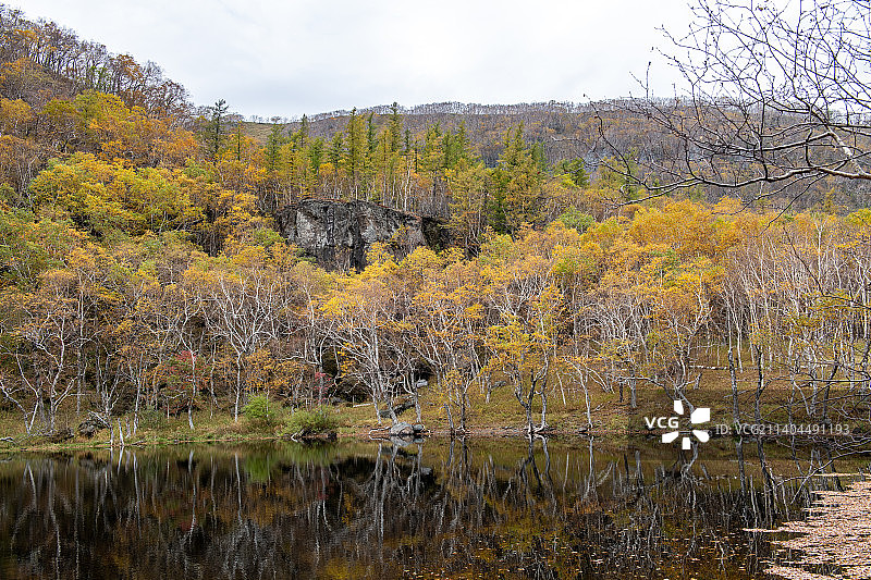 长白山小天池秋季风光图片素材