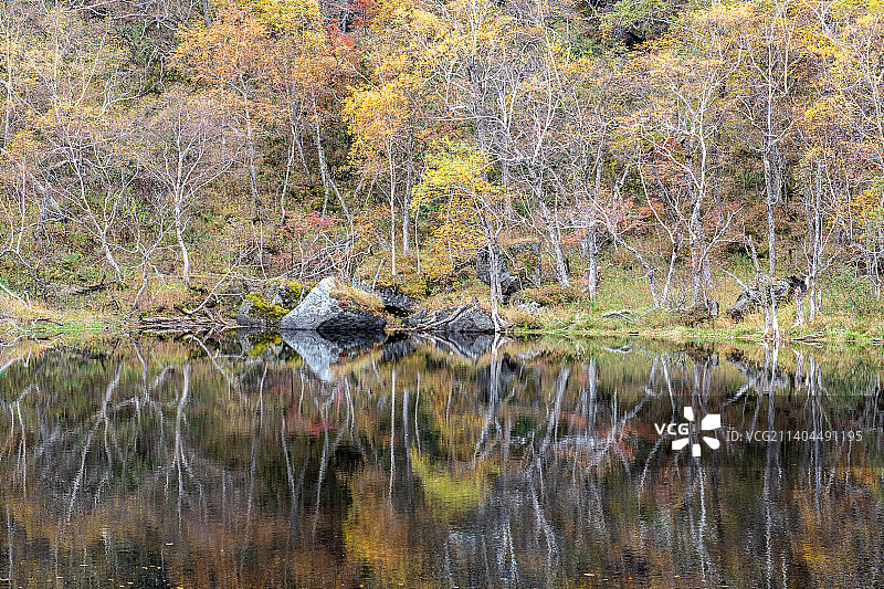 长白山小天池秋季风光图片素材