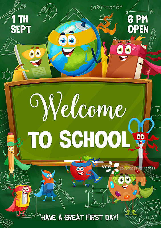 返校季宣传单与校园英雄人物图片素材