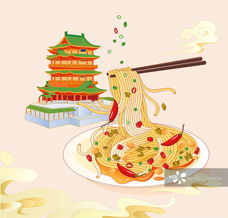 南昌拌粉矢量分层插画图片素材