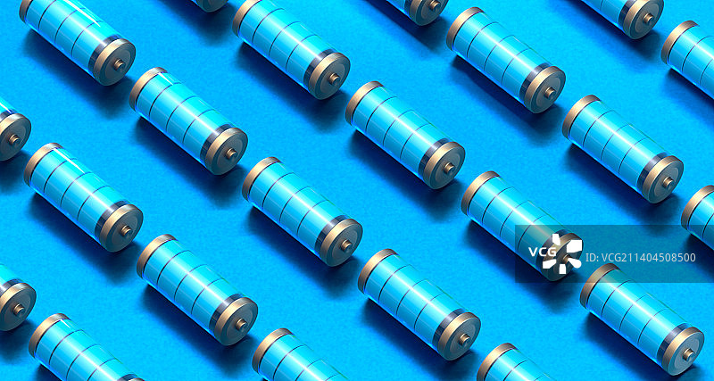 3d渲染新能源电池摆放图片素材