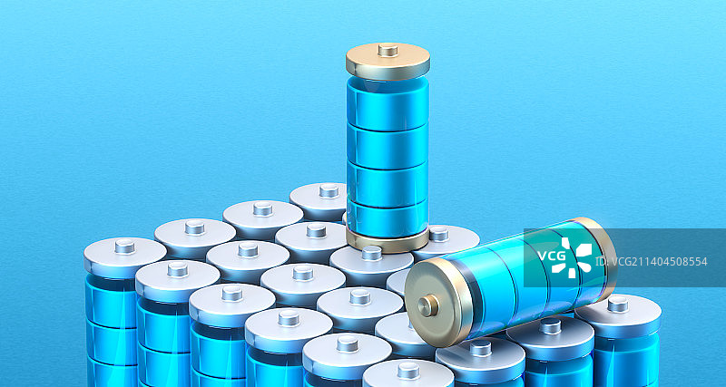 3d渲染新能源电池摆放图片素材