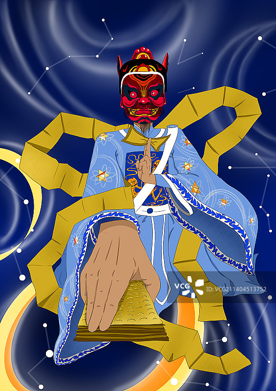 傩戏 判官身傍生死簿图片素材