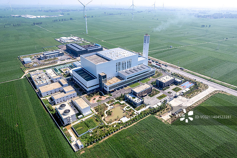 河南省滑县静脉产业园，运行中的生活垃圾焚烧发电项目图片素材