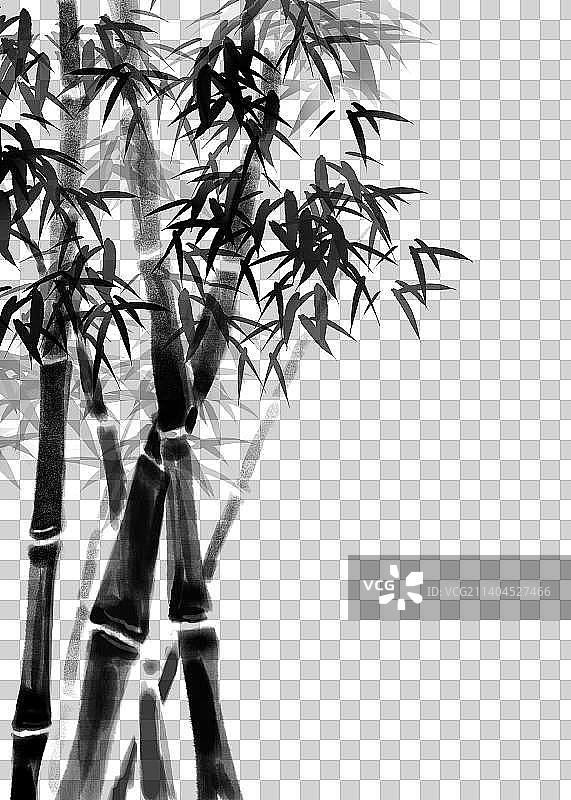 中国传统中国风抽象竹子诗意水墨画图片素材