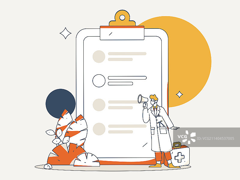 医生体检扁平矢量概念运营插画图片素材