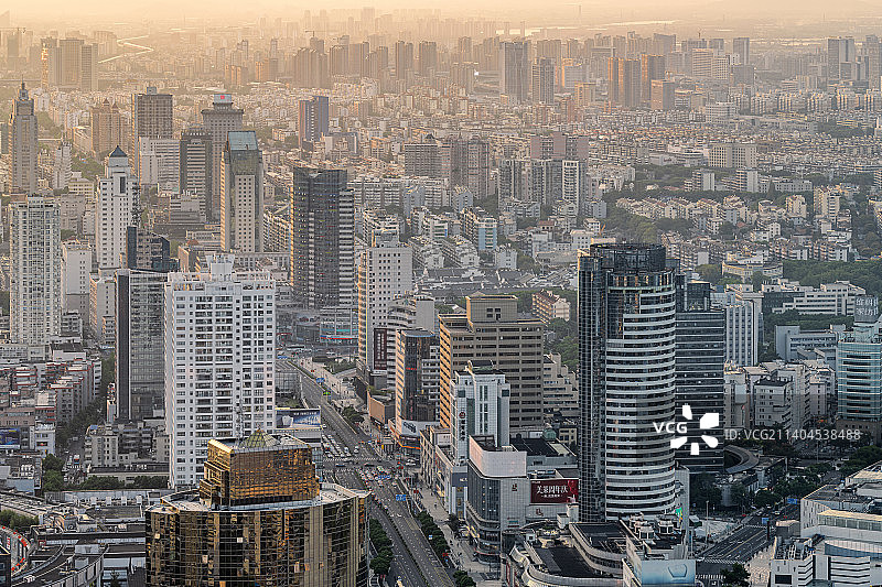 宁波中山路沿街建筑高视角图片素材