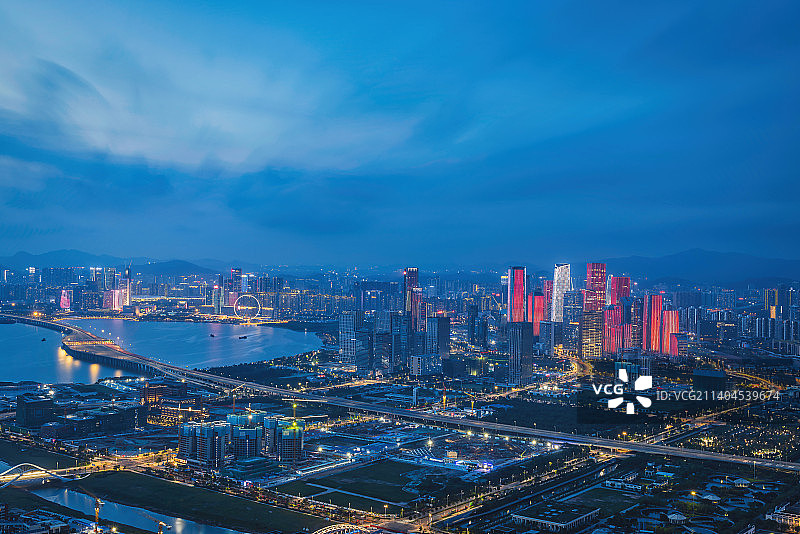 深圳前海自贸区的夜景图片素材
