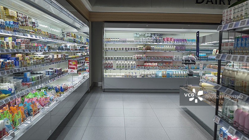 超市内景冷藏区图片素材