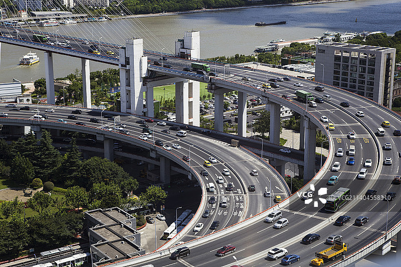 高架桥局部弯道图片素材
