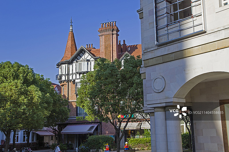 英式风情小镇商业街步行街图片素材