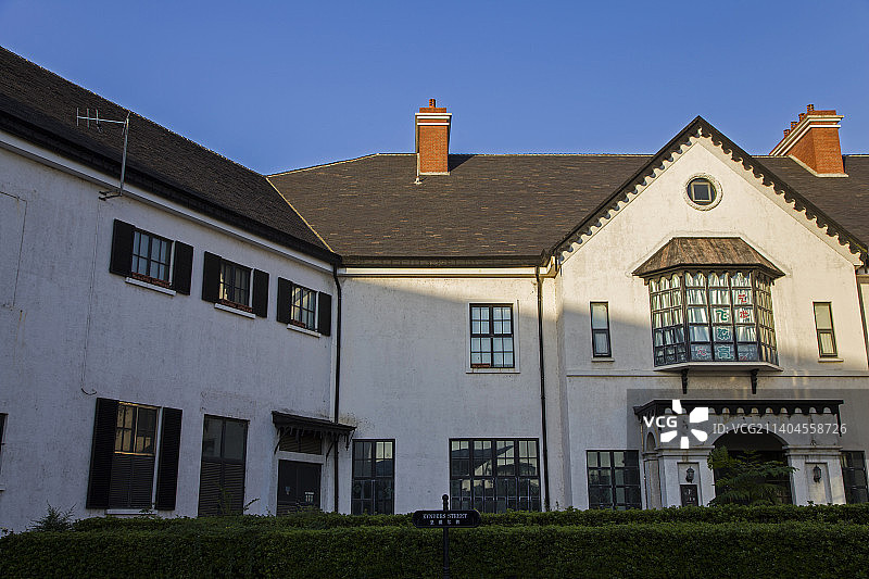 英式风情小镇白色建筑背景图图片素材