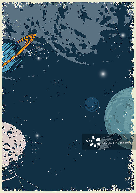 宇宙风景复古彩色宣传单图片素材