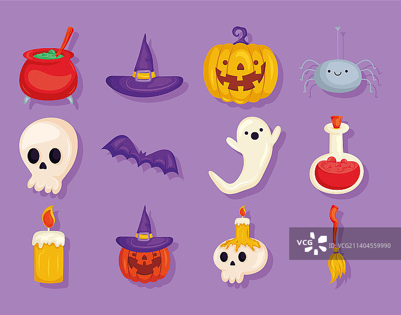 万圣节图标设置图片素材