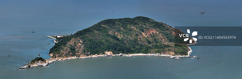 广东省汕头市南澳县长山尾炮台南澳大桥航拍图片素材