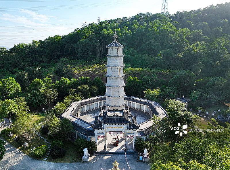 广东省揭阳市普宁南岩古寺航拍图片素材