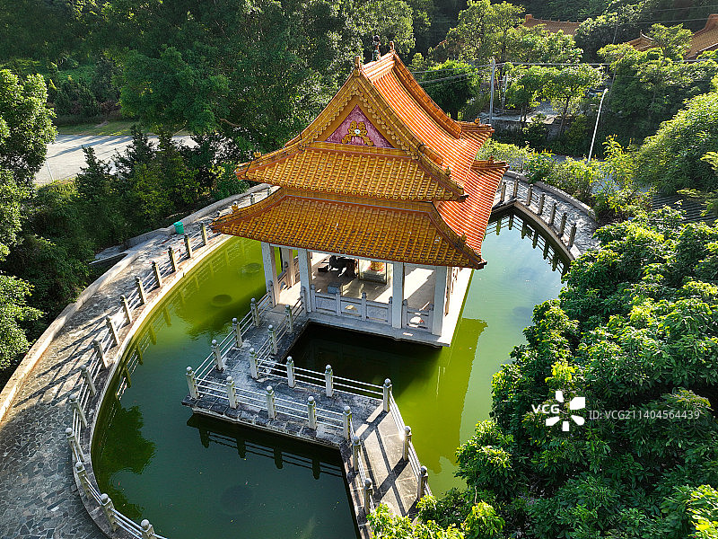 广东省揭阳市普宁南岩古寺航拍图片素材