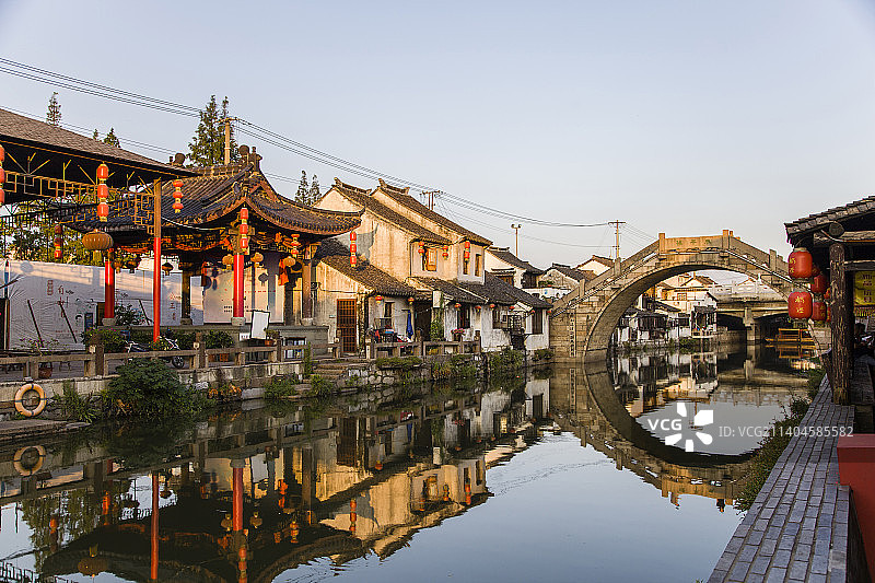 枫泾古镇石拱桥图片素材