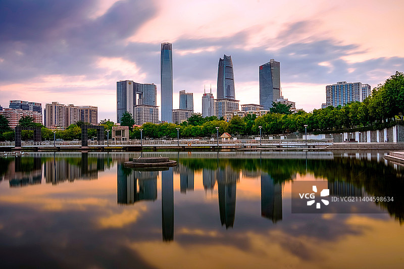 东莞市中心广场CBD城市全景图片素材