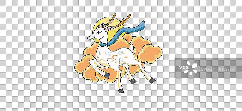 敦煌九色鹿神话传说矢量图图片素材