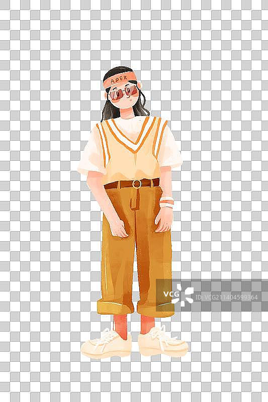 时尚穿搭潮流女孩插画图片素材