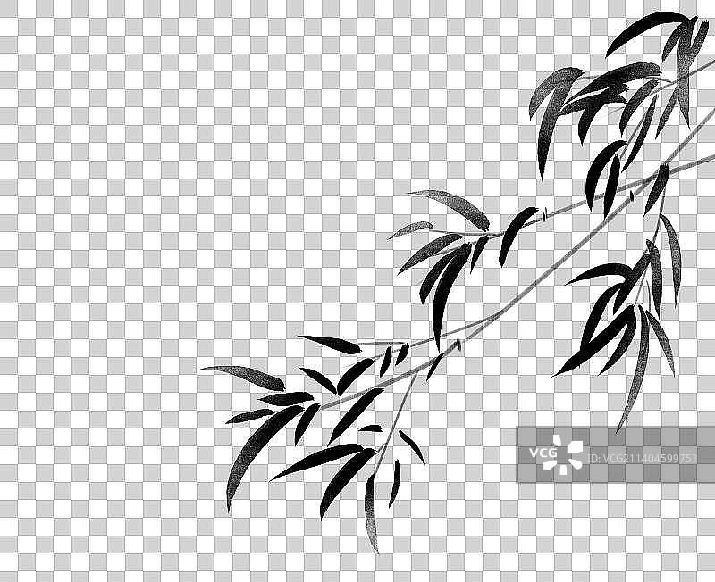 中国传统中国风抽象竹子诗意水墨画元素图片素材