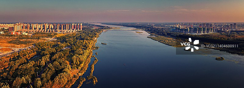 潮白河秋景图片素材