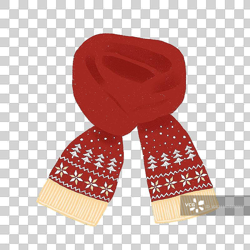 圣诞围巾素材，圣诞小元素图片素材