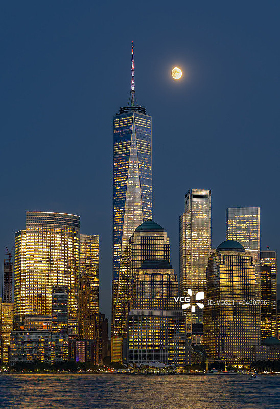 纽约曼哈顿下城夜景风光图片素材