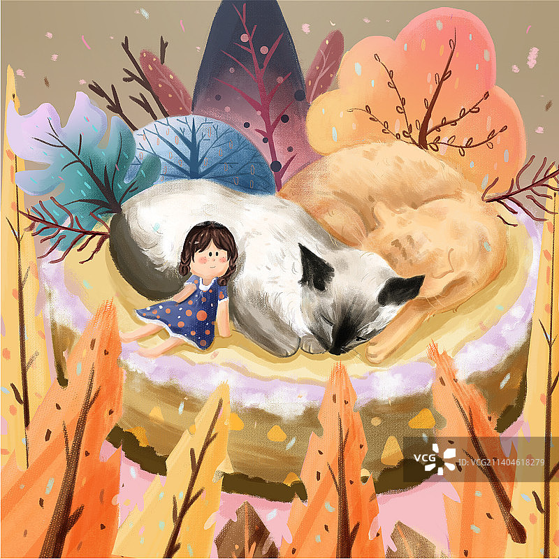 猫和女孩图片素材