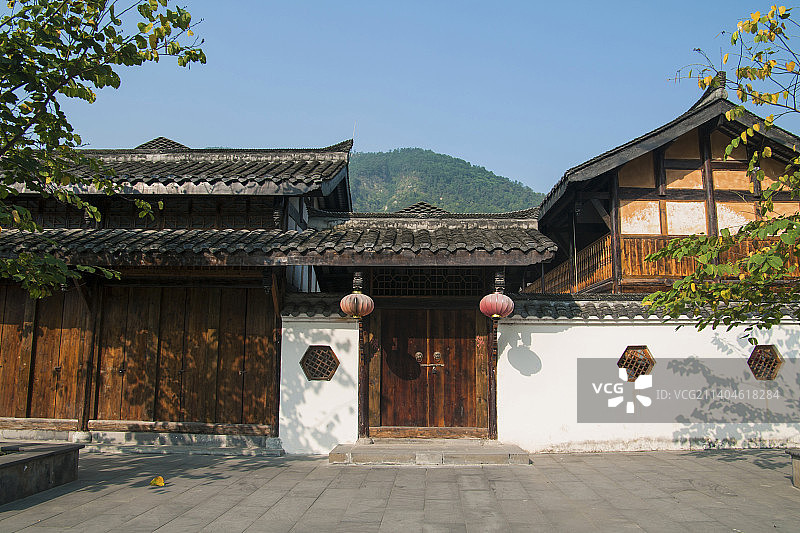 四川安顺场中式庭院传统民居图片素材