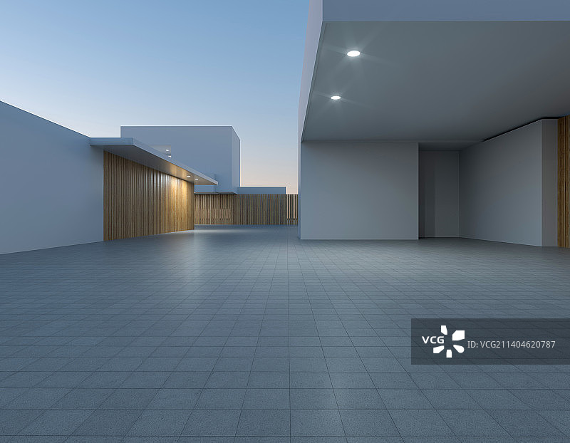 三维渲染城市广场建筑图片素材